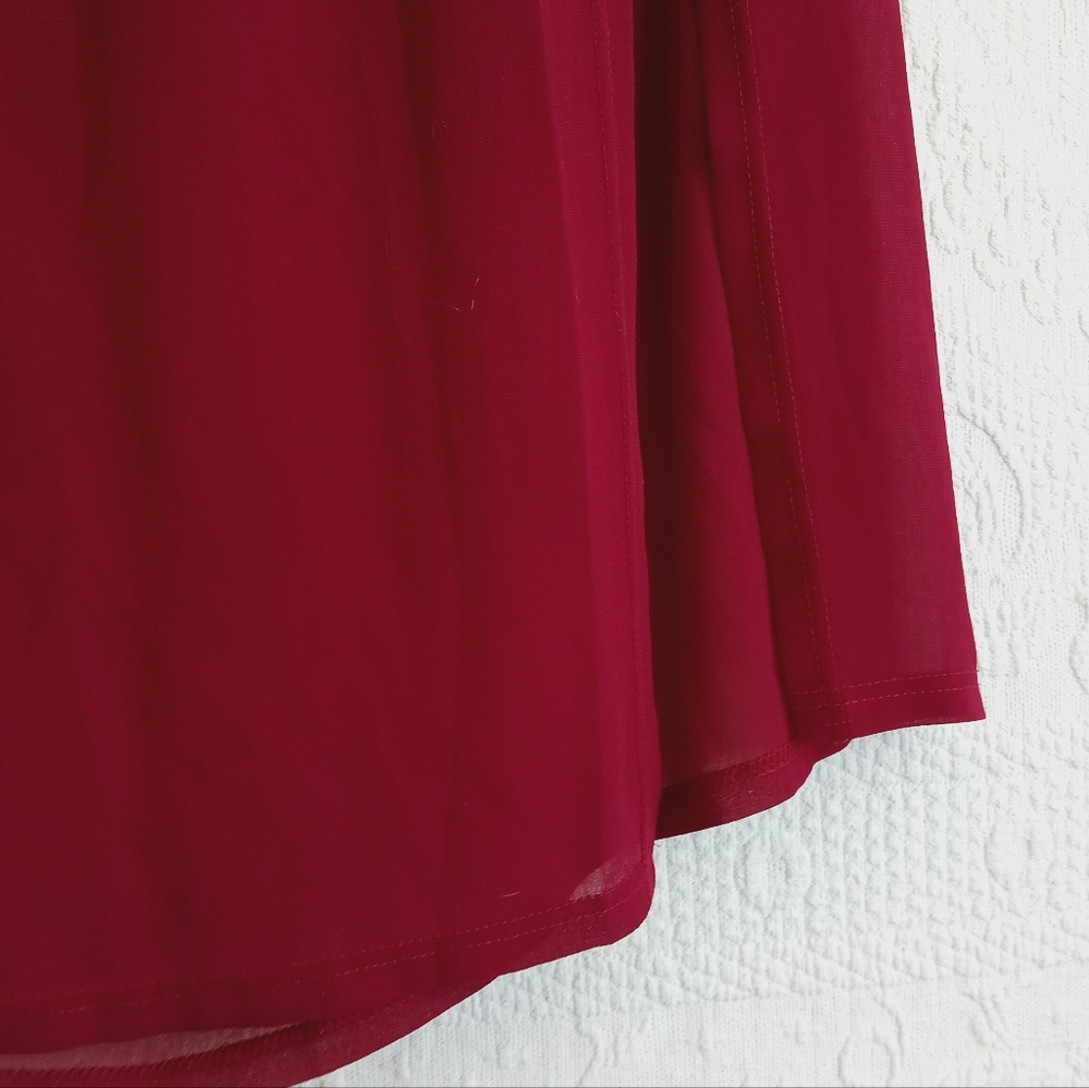 Mint Snow Sheer Red Goddess Maxi Skirt High Thigh Skirts Sexy Dancing Resortwear - Picture 5 of 11